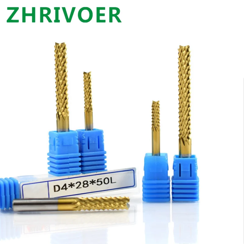 PCB corn milling cutter hard alloy platinTitanium plating deep hole drilling tungsten steel carving machine cutter circuit board
