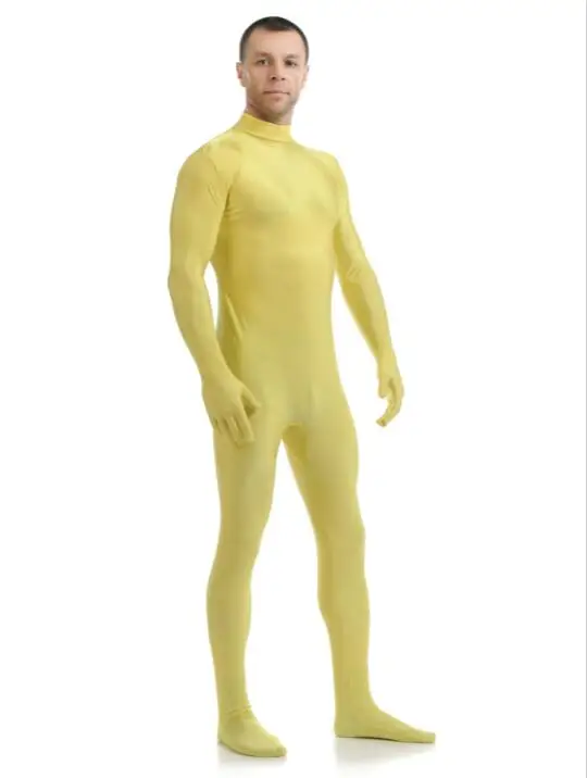 Обтягивающие костюмы из лайкры Zentai, черный костюм без капюшона, гимнастическое трико из спандекса, мужские костюмы для косплея, боди для детей и взрослых - Цвет: Yellow