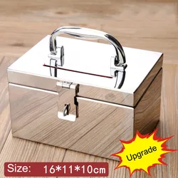 Tirelire en acier inoxydable, boîte de rangement Portable pour pièces de monnaie, billets, tirelire, rangement pour enfants 