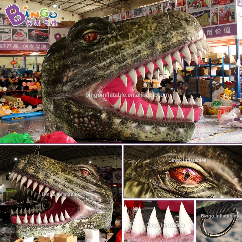 Customized 3.9x3.2x3.1 meters inflatable dinosaur head tunnel / inflatable tunnel toy tents 5