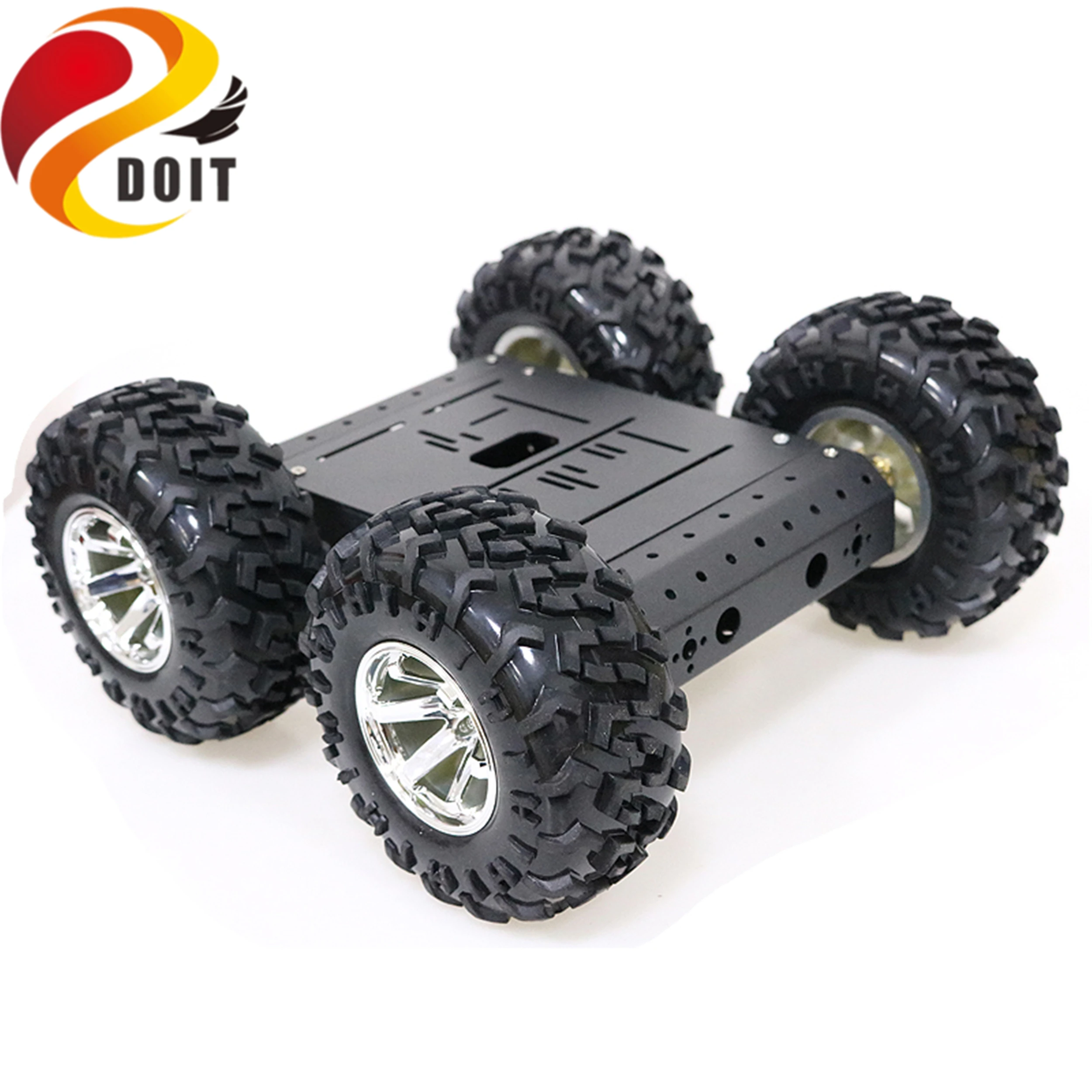SZDOIT 4WD металлический умный робот-шасси автомобиля Комплект 130 мм резиновые колеса с высоким крутящим моментом двигатель постоянного тока тяжелая нагрузка DIY для обучения Arduino DIY