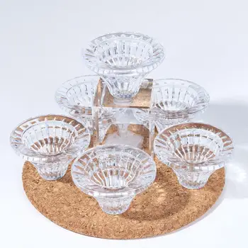 

H&D 6pcs Crystal Candle Holders - Tealight Holder for Wedding Party Festival Decoration Occasions Housrwarming Gift