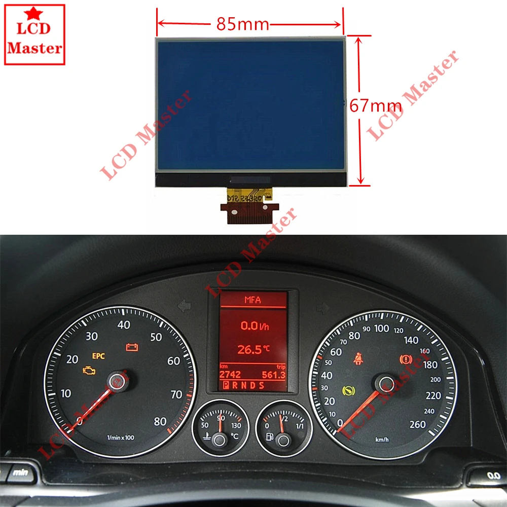 LCD Display 1pcs LCD Display Screen for VW Jetta/Touran/Passat/Golf 5/Jetta/SEAT / EOS US Model Instrument Cluster Dashboard Pixel Repair