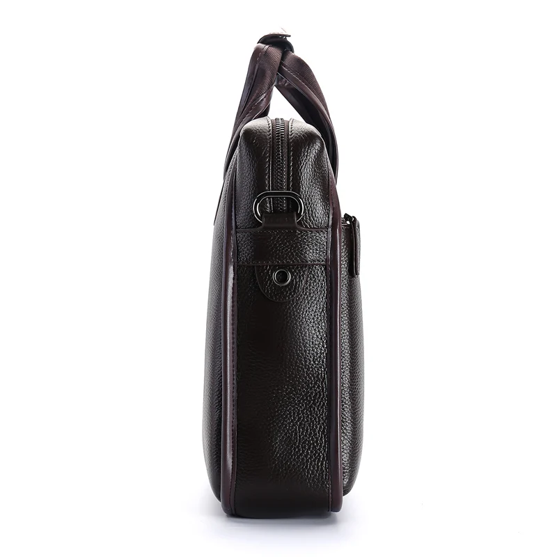 Nesitu High Quality A4 Black Coffee Genuine Leather Office Men's Briefcase Business Messenger Bag Portfolio M200905