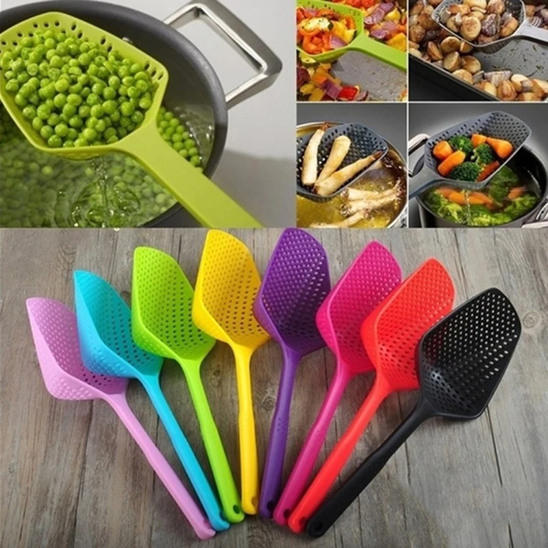 Kitchen Utensils Gadget Accessories Non-stick Drain Colander Shovel Filter Vegetables Water Leaking Cooking Tools | Дом и сад