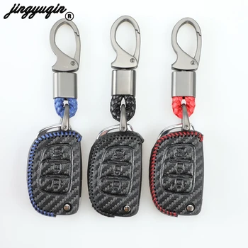 

jingyuqin Key Case Key Fob Cover For Hyundai Tucson Creta ix25 ix35 i20 i30 HB20 Elantra Verna Mistra 2015 2016 2017 2018