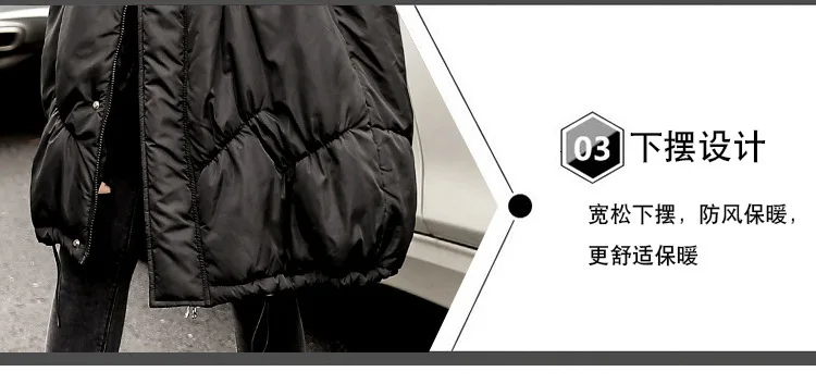 QING MO Fashion Brand Winter Women Wadded Coat Women Hooded Cotton Padded Coat Female Thick Warm Coat Black Blue ZQY1943