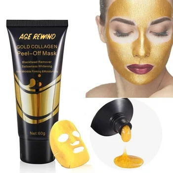 

24K Gold Collagen Face Mask Anti Aging Remove Acne Wrinkle Whitening Lifting Smooth Tear Peel Off Masks Skin Care 60g