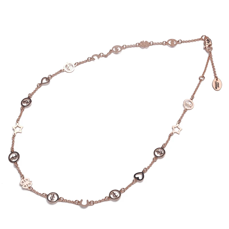 Amorita бутик выдалбливают дизайн модное Простое Ожерелье - Окраска металла: rose gold