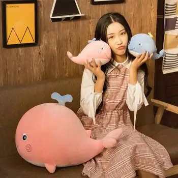

25/45/65cm Lovely Soft Whale Doll Plush Whale Toy for Children Kids Stuffed Animal Pillow Cushion Cute Birthday Gift for Girls