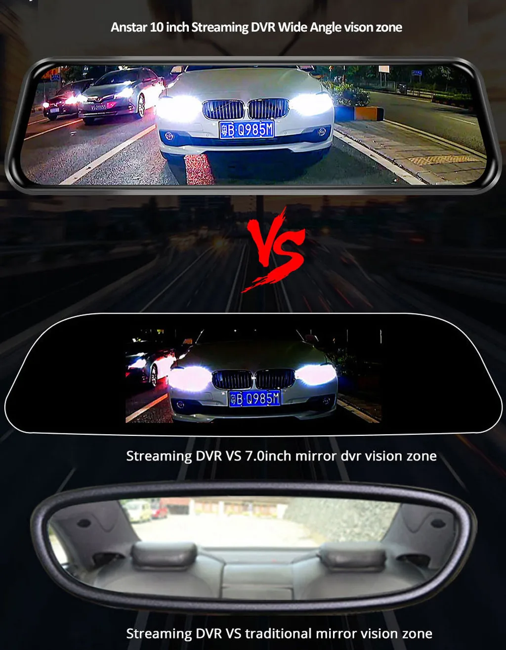 Высокий прозрачный 10 ''Автомобильный видеорегистратор зеркало заднего вида видеорегистратор видео авто вождения рекордер 170 градусов широкоугольный# P20
