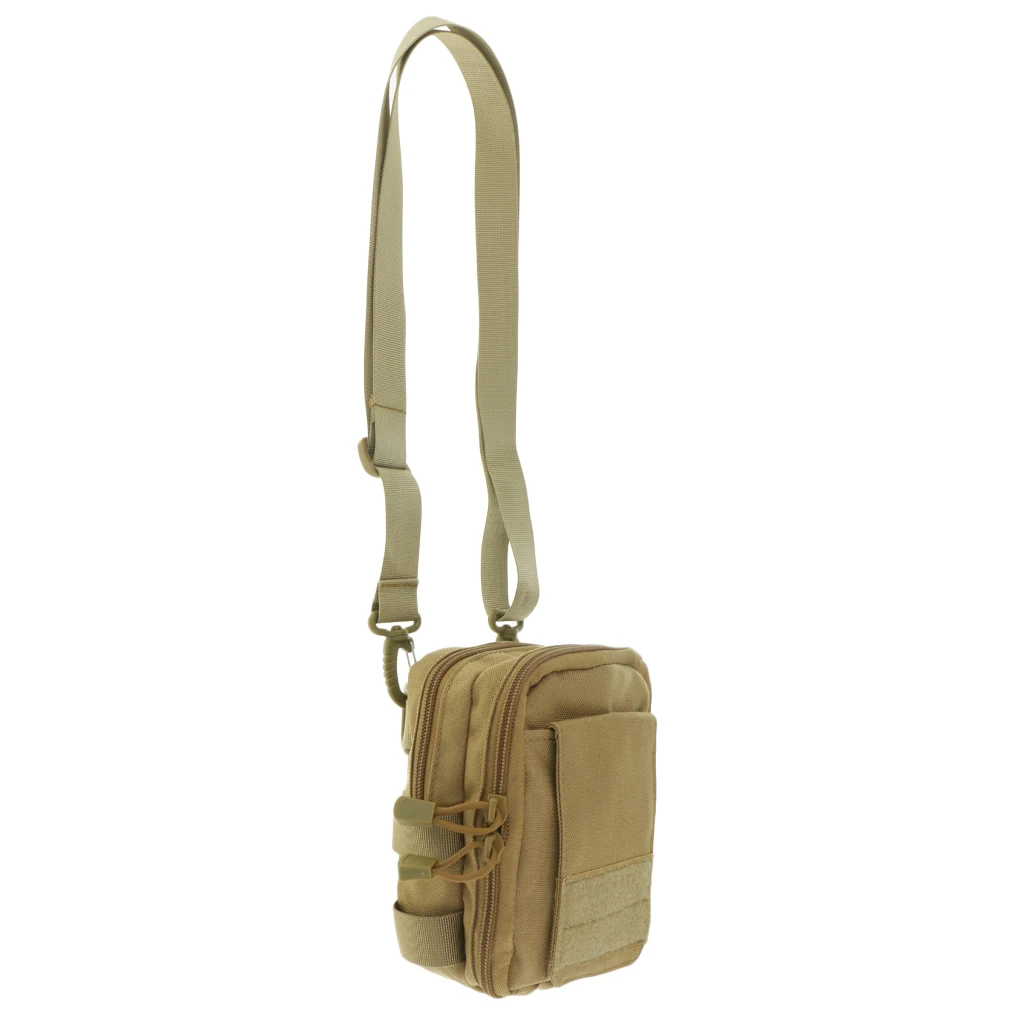 Tan Multipurpose Pouch Bag Utility Gadget Pouch Compact Molle Pouch for Phone, Keychain, Small Tools - Цвет: Tan