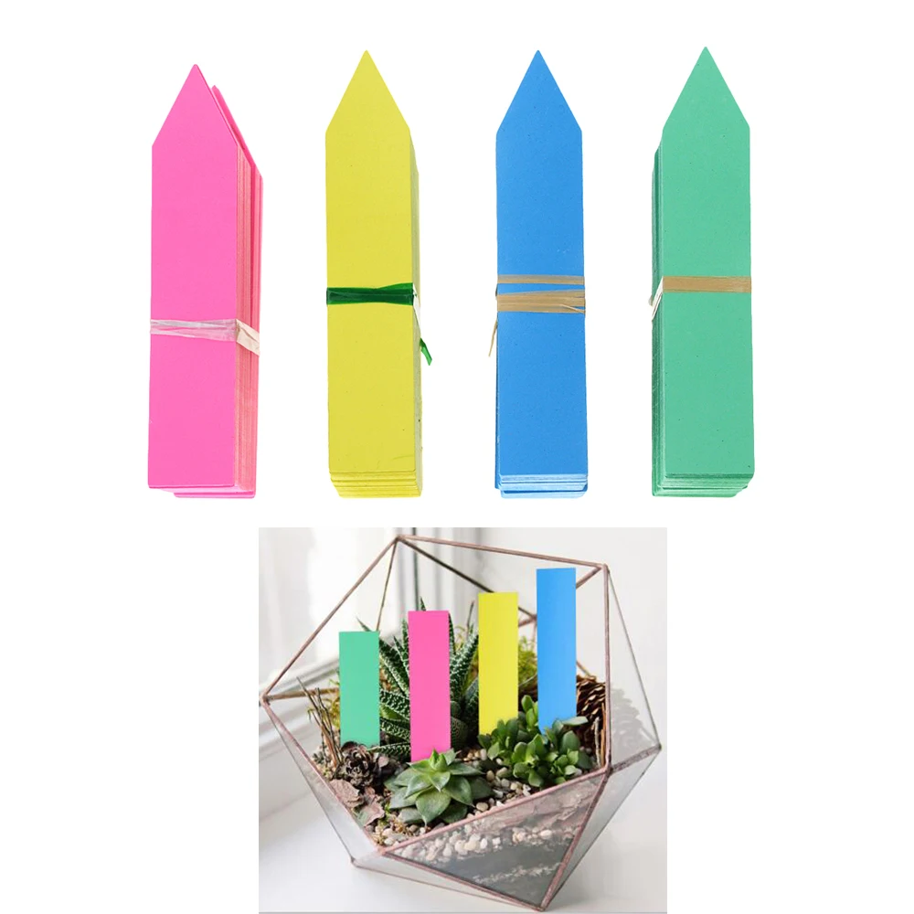100PCS 11*2.4cm Plastic Plants Tags Nursery Garden Ring Label Pot Marker Stake Hanging Tags Greenhouse Bonsai Collar Tags