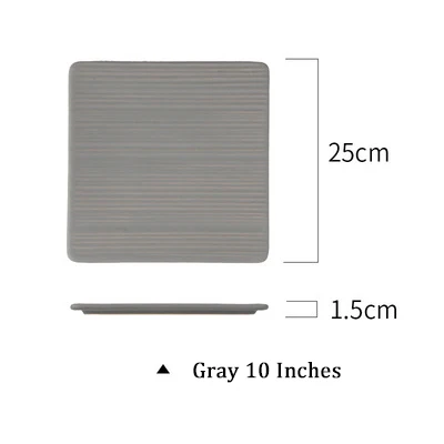 B3.Gray 10 Inches 8 дюймов, креативная плоская квадратная подушка, тарелка в японском стиле, керамическая тарелка для приготовления торта, десерта, вращающаяся тарелка, Западный поднос для стейка - Цвет: B3.Gray 10 Inches