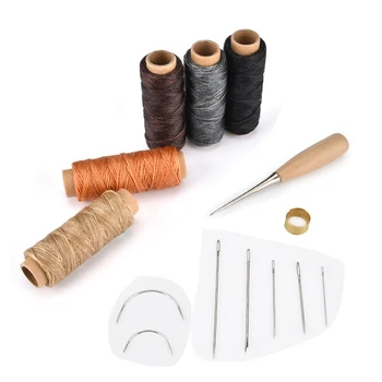 

14Pcs/set Hand Sewing Set Leather Craft Stitching Tools Hand Sewing Machine Waxed Thread Leather Craft Needle Tool Kit