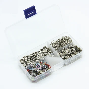 

New Buttons 110pcs 9.5mm Colorful Round Metal Ring Button with Fastener Installation Tool for Children and Adult Clothes