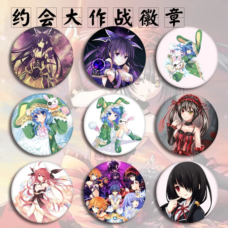 Женская коллекция аниме значок в реальном времени Брошь Himekawa Yoshino Tokisaki Kurumi