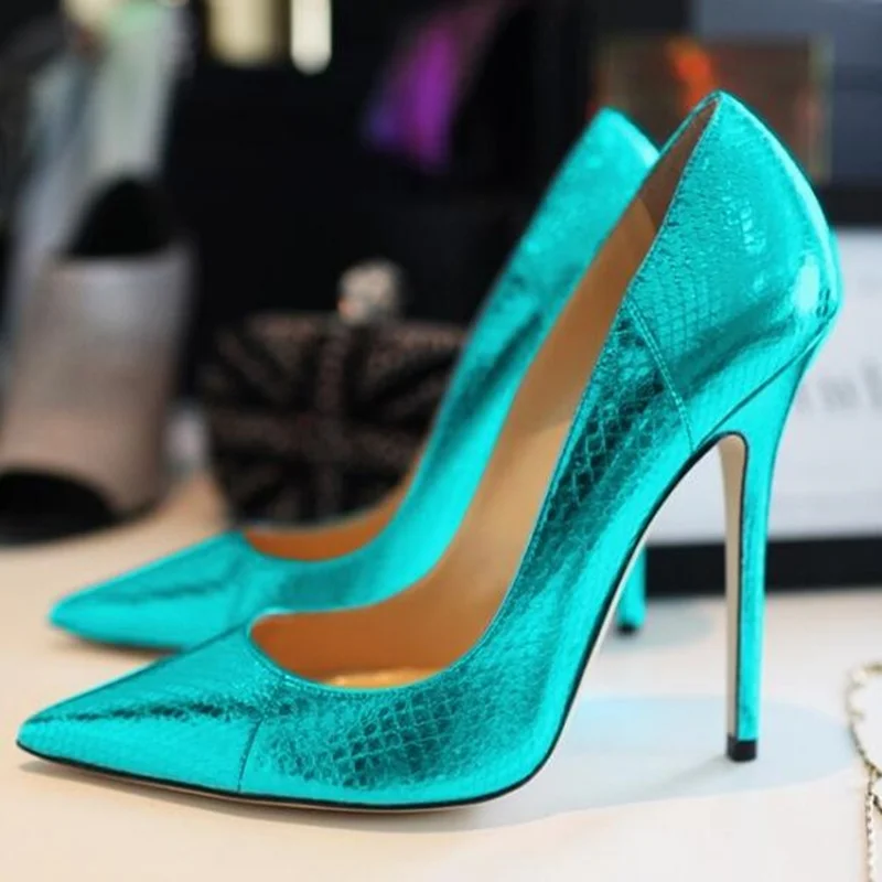 Sexy Mirror Leather Pointy Toe Stiletto 