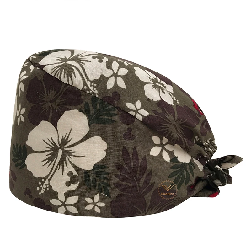 vkamoli Cotton dentist hat/caps surgical cap print pet doctor hat scrubs medical caps women hospital doctor nurse work hats