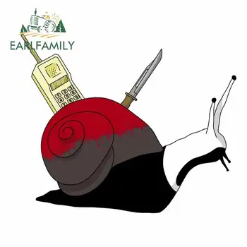 

EARLFAMILY 13cm x 10.9cm for Horror Snail Knife Windows Refrigerator Car Stickers Scratch-Proof Decal Windshield VAN Graphics