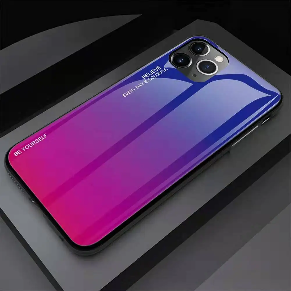 Для iPhone 11 Pro Max чехол из прозрачного закаленного стекла задняя крышка с TPU рамкой устойчивый к царапинам защитный чехол для iPhone 11