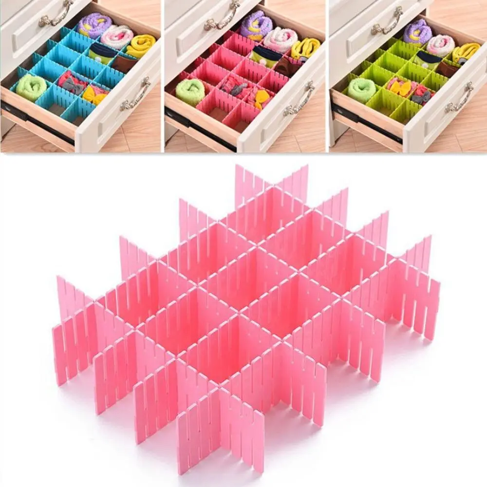 

4pcs/set Adjustable Drawer Divider Boards Makeup Cosmetic Underwear Organizer Socks Partition Board Storage Drawers