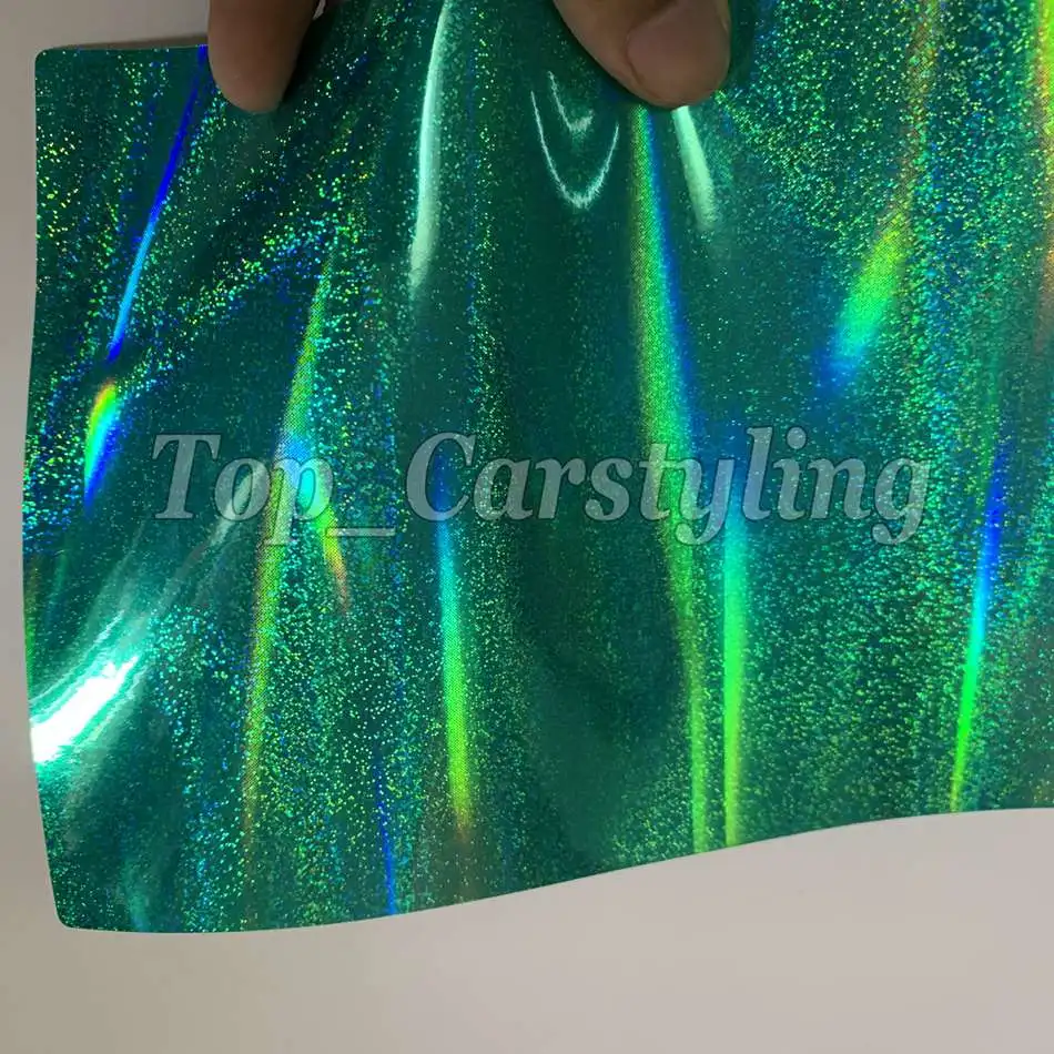 760 Green HOLOGRAPHIC rainbow color flow vinyl hologram laser carr wrap sticker foil (3)