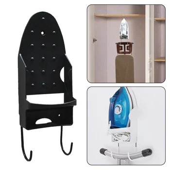 

Wall Mounted White/Black Ironing Board Storage Over The Door Hook Iron Holder Home LaundryRack Hotel Heat Resistant Storager