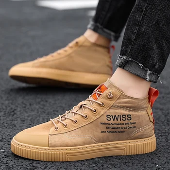 

Men's Casual Shoes Damping Breathable Thick bottom Comfortable Lace-up Trend Autumn Winter Hard-Wearing Trend Light sneakers