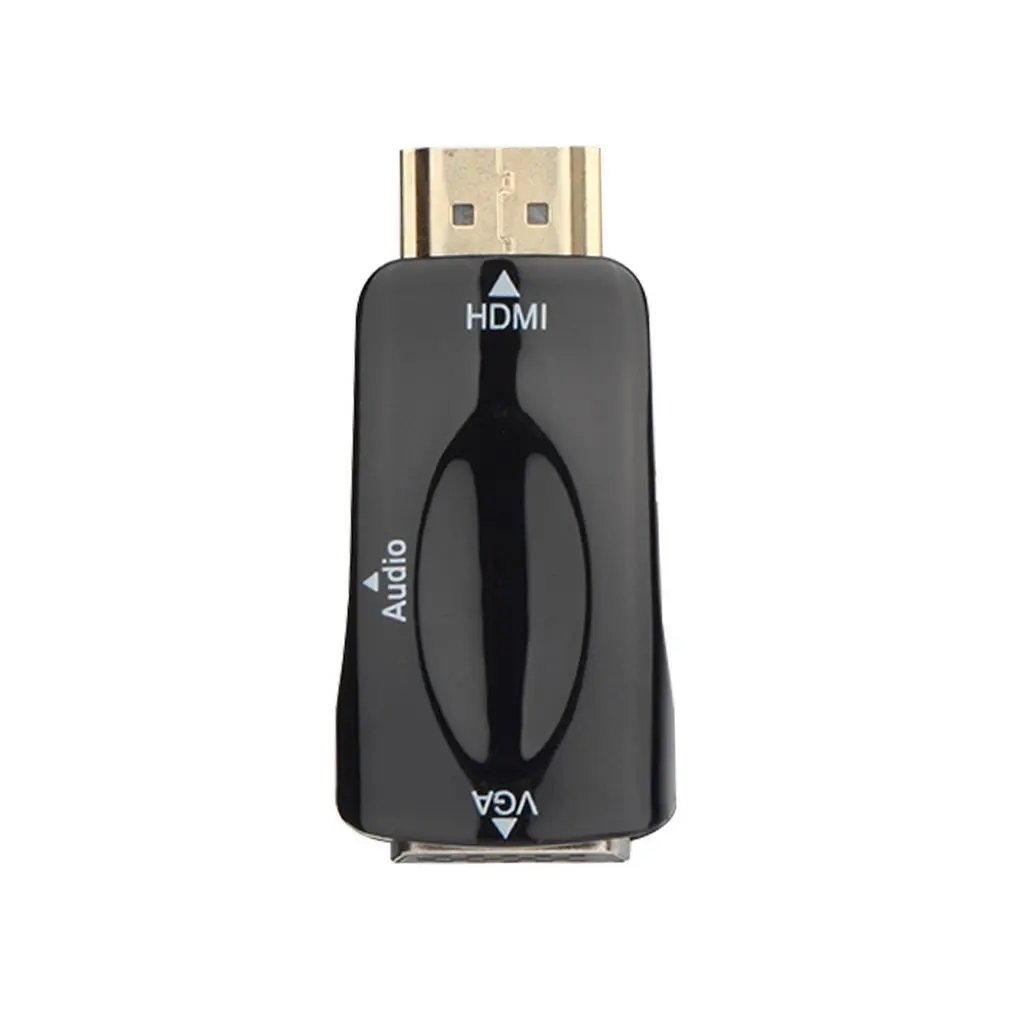 HDMI мужчина к вставной конвертер для VGA коробка адаптер с аудио кабель для ПК HDTV с 3,5 мм аудиокабель AV для ПК Черный дропшиппинг