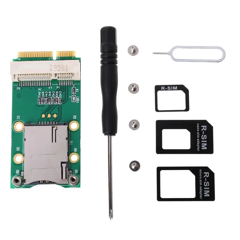 

Mini PCI-E Adapter Extension Card for 3G 4G Module USIM Card Slot with SIM Card Slot for 3G/4G WWAN LTE GPS Card