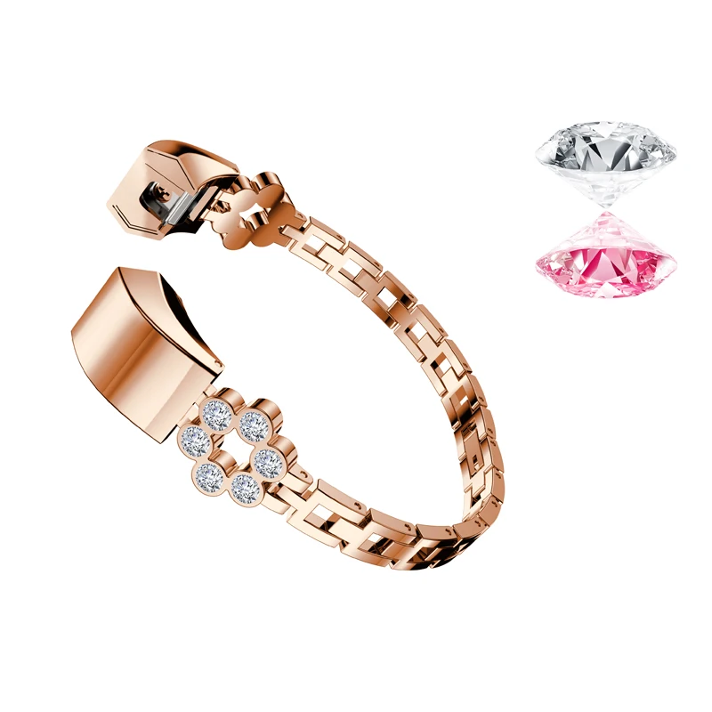 Joyozy элегантный в форме бриллианта дамы браслет ремешок для fitbit часы Alta для нержавеющей стали металлический ремешок для Fitbit часы Alta band - Цвет ремешка: copper gold