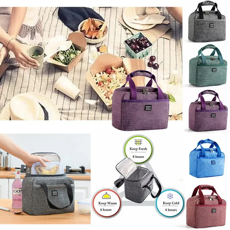 Bolsa de almuerzo fresca/aislada para hombres y mujeres, bolsa de viaje Oxford portátil para Picnic/Camping, 2021