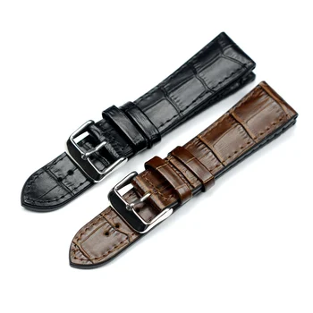 

Rubber + Header Level Leather Strap 20 22 MM Bamboo Grain Leather Mens Vintage Waterproof Soft Strap Watch Bracelet