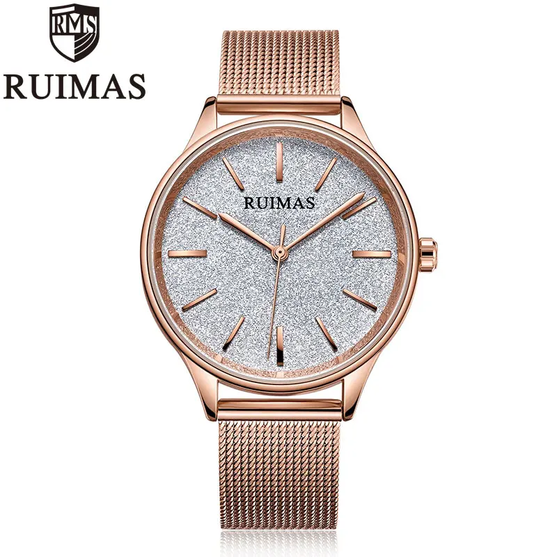 

Ruimas Luxury Rose Gold Women Watches Minimalism Starry sky Magnet Buckle Fashion Casual Female Wristwatch for Lady