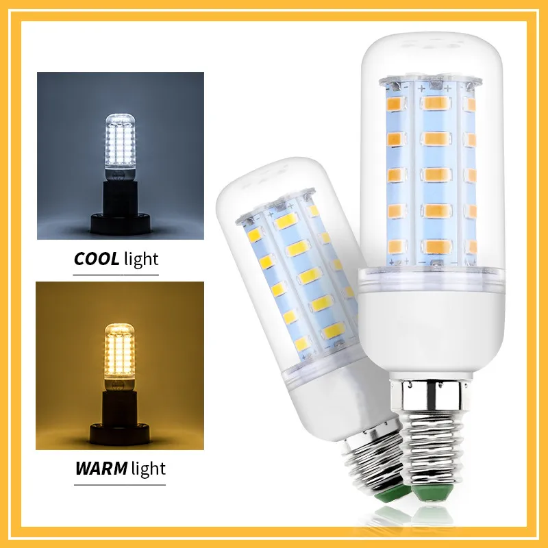 Светодиодная лампа Dersoy E27 220 В светодиодная SMD 5730 E14 светильник 24 36 48 56 69 72 LED s