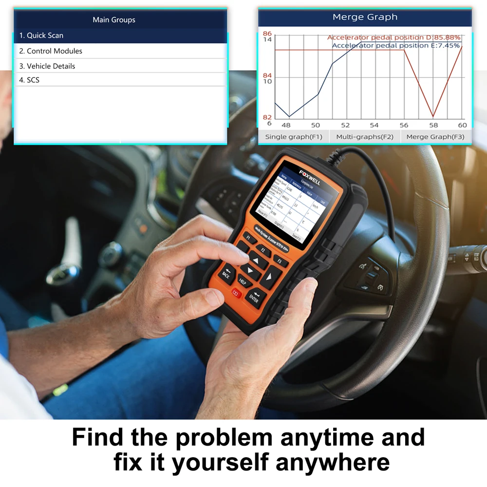 FOXWELL NT510 Elite полная система OBD2 сканер SAS SRS DPF мульти сброс двунаправленный активный