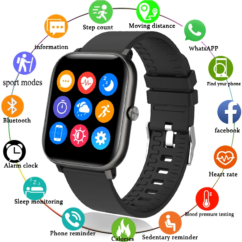 LIGE New Men Smart Watch Full Touch Fitness Tracker Blood Pressure Clock Sports Women Smartwatch For Xiaomi Huawei IOS | Электроника