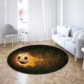 

Sport Theme Round Carpet Chair Mat For Living Room Bedroom Area Rugs 3d Print Basketball Baseball Home Decor Carpet Floor Mat