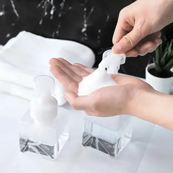 

250/400ml Home Bathroom Accessories Manual Pressing Hand Sanitizer Transparent Foaming Facial Cleanser Bottle Washing Bubbler
