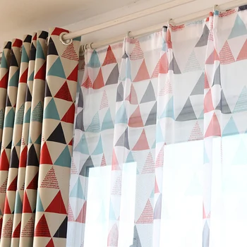 

Modern Blackout Window Curtain For Living Room Bedroom Kitchen Windows Tulle Curtains Geometric Print Treatment Drapes Curtain