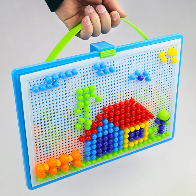 Грибной гвоздь головоломка Pegboard креативная 3D Мозаика Игрушка Дети Образование картина головоломка игра 1 2 3 4 5 6 7 лет подарок для мальчика девочки