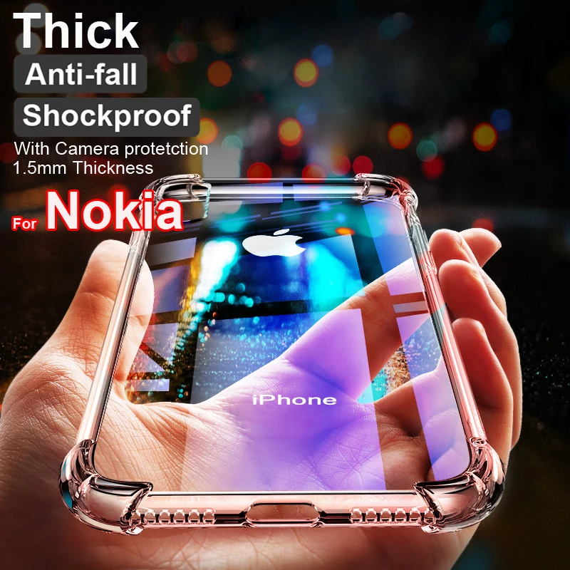 Anti-knock Case for NOKIA 8.3 7.2 6.2 Cover Nokia 3.1 1 Plus 5.1 7.1 X71 X7 X5 4.2 3.2 2.2 Transparent | Мобильные телефоны и