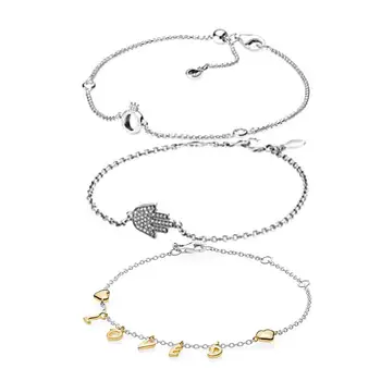 

PDB SL 26 original 925 Sterling Silver DIY bracelet with original carving female jewelry gift jewelry, free delivery.
