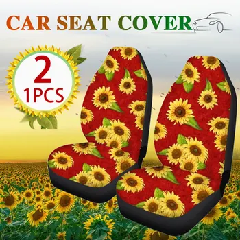 

Red bottom sunflower Car Seat Cover Front Rear Seat Covers Protector Interior Universal Cushion Cover for Toyota VW BMW Ford KIA