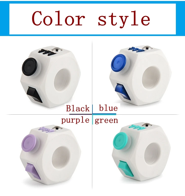 Anti Stress Decompression toy Cube ring Anxiety Relief Color wooden cubes creative children adults antistress toys 5