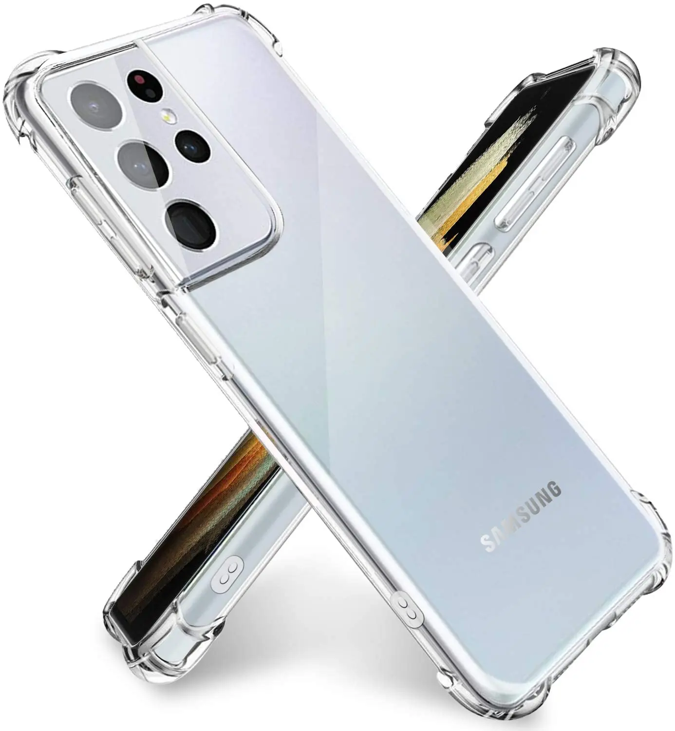 Custodia Trasparente In Silicone Morbido Antiurto Per Samsung Galaxy S21 Ultra 5G Protezione Fotocamera Galaxy S21 Plus S21 + Note 20 Ultra Cover