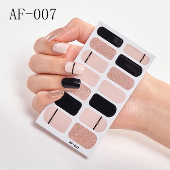 

14tips/sheet Fashion Color Nail Sticker French Full nail Wraps Nail Polish Sticker Lattice Elements Art Predesigned Drop Ship