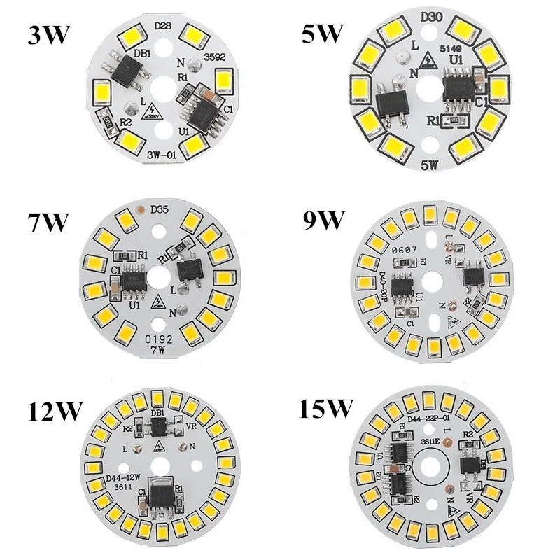 5PCS 3W 5W 7W 9W 12W 15W AC 220V pcb with integrated IC driver Driverless led bulb PCB board Direct to | Лампы и освещение