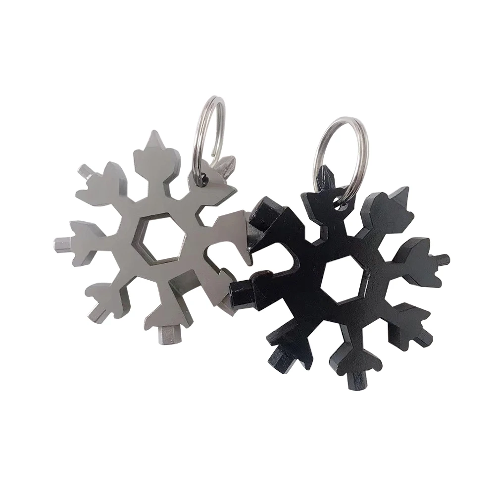 

8 Head Steel Snowflakes Multi-tool Card pocket tool panner hex wrench Screwdriver Bottle Opener camp survive outdoor key ring